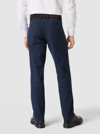 Christian Berg Men Stoffen broek met ruitmotief Marineblauw - 5