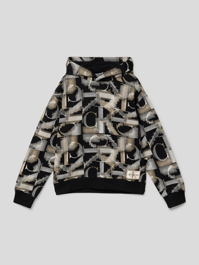 Calvin Klein Jeans Hoodie mit Allover-Muster Schwarz 1