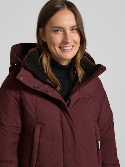 khujo Gewatteerde lange jas met capuchon, model 'Graya' Bordeaux - 3