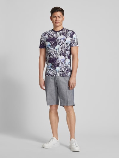 MCNEAL T-shirt met all-over motief Donkerblauw - 1