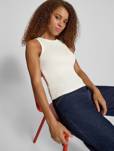 OH APRIL Tanktop in riblook, model 'Dany' Offwhite - 3