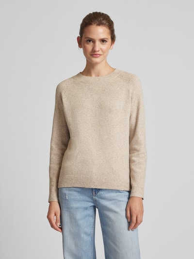 Only Gebreide pullover met ronde hals, model 'RICA' Beige gemêleerd - 4