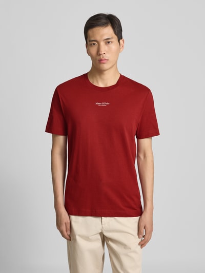 Marc O'Polo Regular fit T-shirt van puur katoen Bordeaux - 4