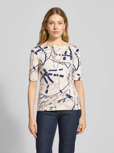 Lauren Ralph Lauren T-Shirt mit Rundhalsausschnitt Modell 'JUDY' Offwhite Melange 4