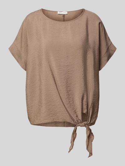 Christian Berg Woman Blouseshirt met ronde hals Middenbruin - 2