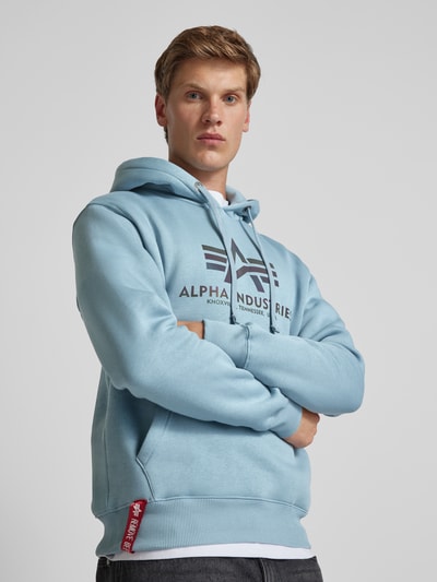 Alpha Industries Hoodie mit Label-Print Hellgrau 3