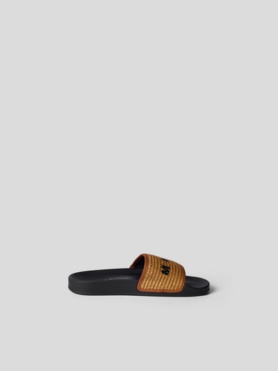 Marni Slides mit Label-Stitching Camel 6