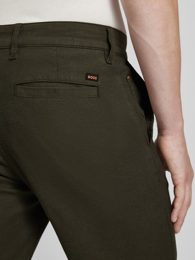 BOSS Orange Tapered fit chino met steekzakken Olijfgroen - 3