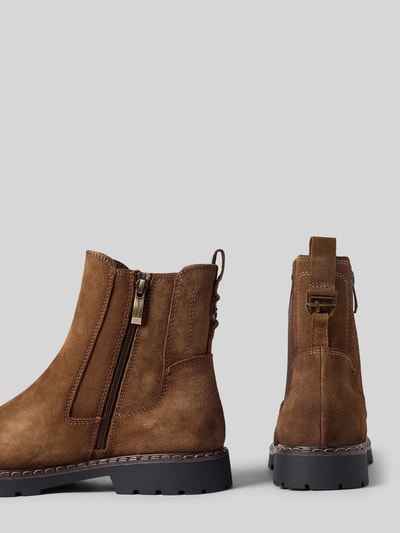Tamaris Chelsea Boots aus Rindsnappa mit Reißverschluss Cognac 2