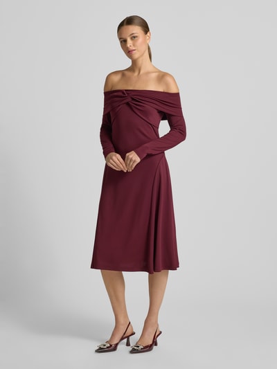 Lauren Ralph Lauren Dopasowana sukienka biznesowa z dekoltem carmen model 'PONCIO' Ciemnoczerwony 1