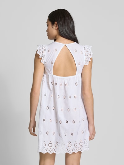 Only Uitlopende mini-jurk met broderie anglaise, model 'LOU' Wit - 5