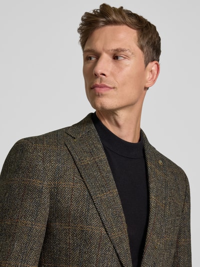 Carl Gross Sakko Harris-Tweed aus Schurwolle Modell 'Theo' Dunkelgruen 3