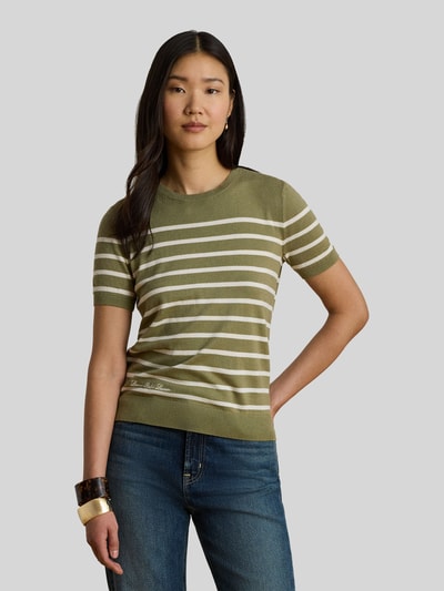 Lauren Ralph Lauren Regular Fit Pullover aus Baumwoll-Mix mit kurzen Ärmeln Khaki 4
