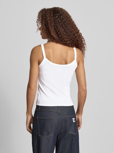 PIECES Slim Fit Tank Top aus Bio-Baumwoll-Mix Modell 'MAY' Weiss 5