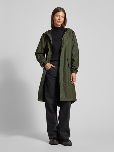 RAINS Regenmantel mit seitlichen Pattentaschen Modell 'Fishtail' Khaki 1