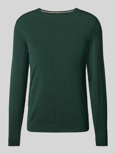 BOSS Gebreide pullover met labeldetail, model 'Leno' Groen - 2