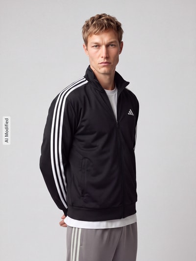 adidas Sportswear Sweatjacke mit seitlichen Reißverschlusstaschen Black 4
