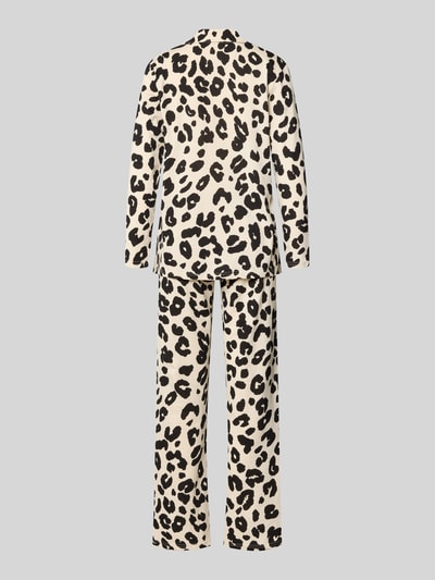 Produktfoto, Regular Fit pyjama-set uit puur katoen van LOUIS & LOUISA met reverskraag, knoopsluiting, lang mouwdesign, dierenprint