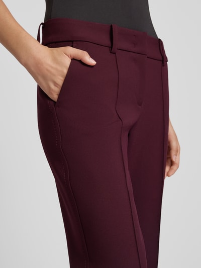 Cambio Stoffen broek met vaste persplooien, model 'FARAH' Prune - 3