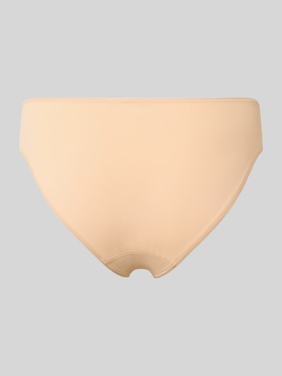 Produktfoto, Slip aus Baumwoll-Mix Modell 'Rio' von SKINY in Beige mit elastischem Bund und Label-Detail, glatte Oberfläche.