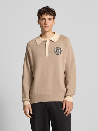 PROHIBITED Gebreide pullover met labeldetail Beige - 4