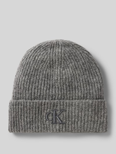 Calvin Klein Jeans Czapka beanie z wyhaftowanym logo model ‘THICK’ Jasnoszary 1