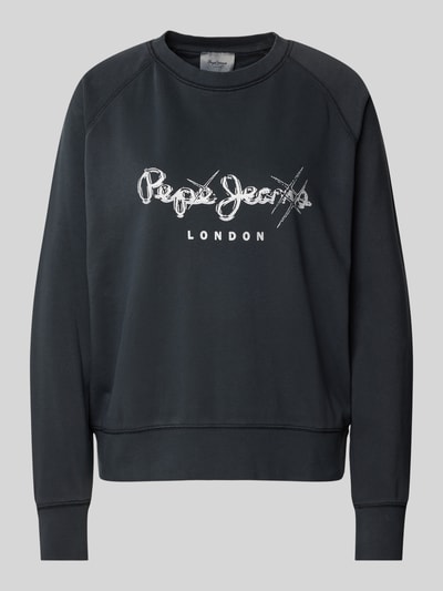 Pepe Jeans Sweatshirt mit Label-Print Modell 'LUPITA' Black 2