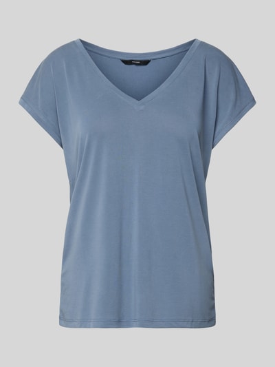 Vero Moda Comfort Fit T-Shirt mit Modal-Anteil Modell 'FILLI' Bleu 2