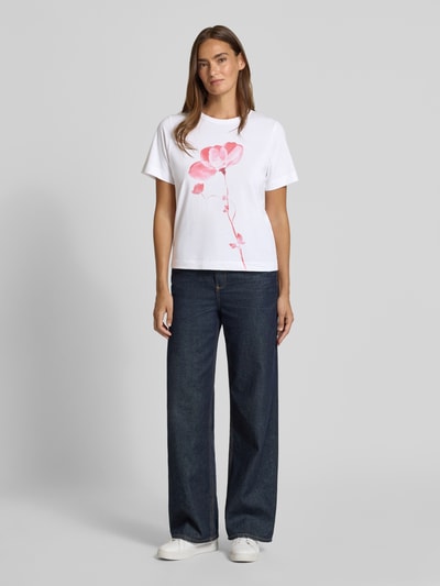 Jake*s Studio Woman T-Shirt mit Rundhalsausschnitt und Motiv-Print Weiss 1