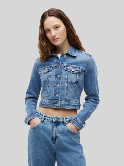 Tommy Jeans Kurtka jeansowa o krótkim kroju z mieszanki bawełny Jeansowy niebieski 4