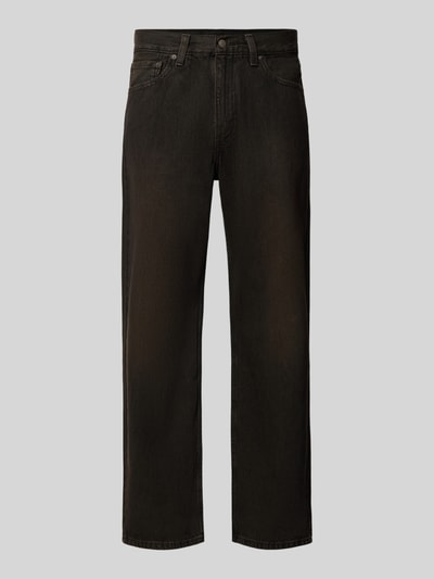 Produktfoto, schwarze Wide & Loose Fit Jeans mit geradem Bein, sichtbare Baumwollstruktur, Levi's® Loose Fit Jeans aus reiner Baumwolle Modell '565®', Herren Wide & Loose Fit Jeans von Levi's®