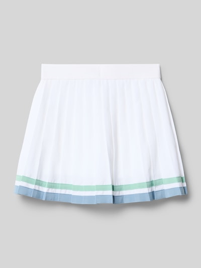 Productfoto, Ausgestellter Plissee-Rock mit eingenähter Hose van Polo Ralph Lauren Kids, effen kleuren, regular fit, uitlopend, minilengte, contraststrepen, boord elastisch, materiaalverwerking met plissés