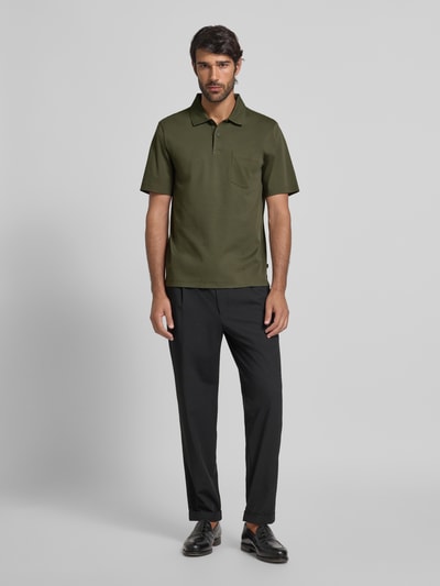 MAERZ Muenchen Slim fit poloshirt met borstzak Olijfgroen - 1
