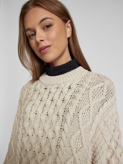 Jake*s Casual Strickpullover mit gerippten Abschlüssen Kitt 3