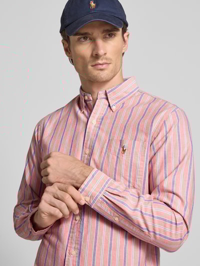 Polo Ralph Lauren Custom Fit Freizeithemd mit Button-Down-Kragen Lachs 3
