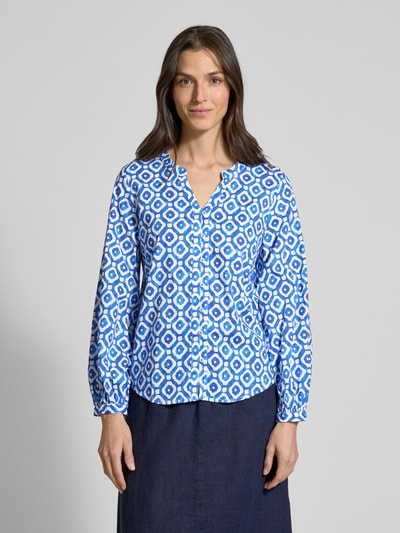 Emily Van den Bergh Regular Fit Bluse mit Ballonärmeln Blau 4