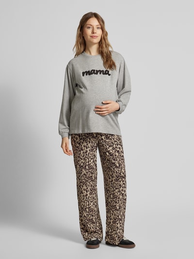 Mamalicious Umstands-Sweatshirt mit Label-Print Modell 'VITA' Mittelgrau 1