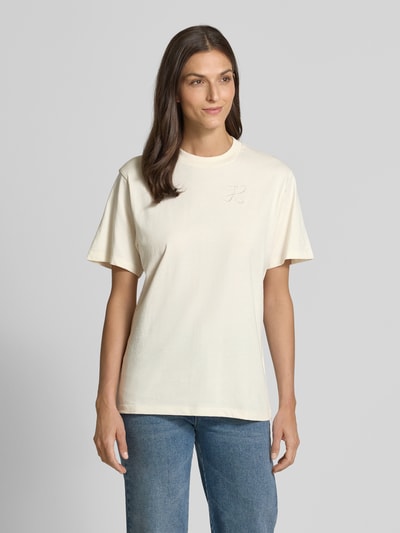 HUGO Relaxed Fit T-Shirt mit Label-Stitching und Rundhalsausschnitt Offwhite 4