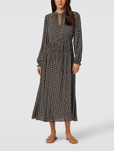 BOSS Black Women Midi-jurk met all-over labelmotief, model 'Dasota' Camel - 4