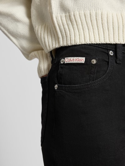 Calvin Klein Jeans Wide leg jeans met logopatch, model 'True' Zwart - 3