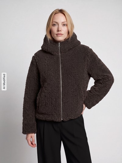 VERO MODA Teddyjacke mit Kapuze Schoko 4