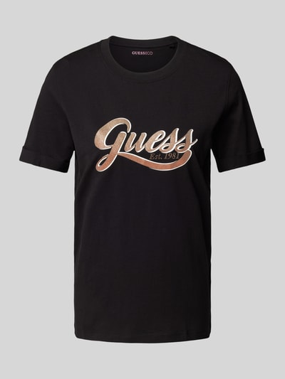 Guess T-shirt met labelprint Zwart - 2