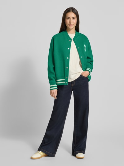 Armedangels Oversized collegejack met wol, model 'AALISON' Groen - 1