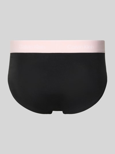 Produktfoto, Slip aus Baumwoll-Mix im 3er-Pack von Calvin Klein Underwear in Schwarz mit elastischem Logo-Bund, eng anliegende Passform