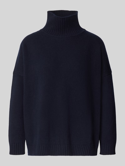 Produktfoto, dunkelblauer Loose Fit Pullover aus reiner Wolle Modell 'BORGIA' von Max Mara, Damen Pullover von Weekend Max Mara, glatte Struktur