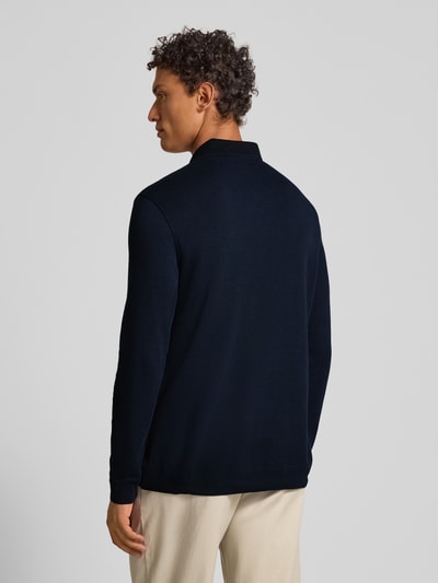 bugatti Slim fit poloshirt met labeldetail Marineblauw - 5