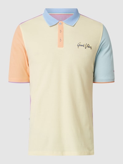 Colours & Sons Poloshirt mit Message-Stickerei  Gelb 2