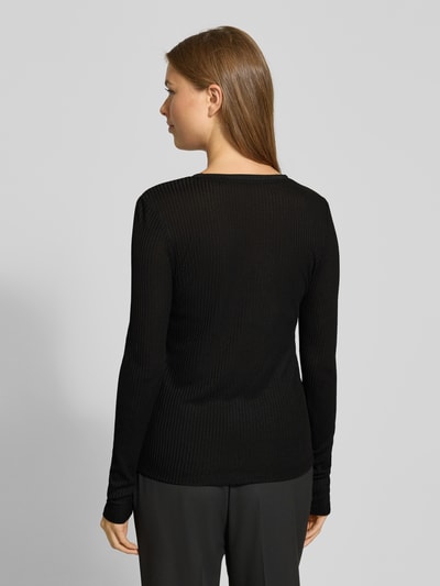 OPUS Shirt met lange mouwen en ronde hals, model 'Sumelika' Zwart - 5