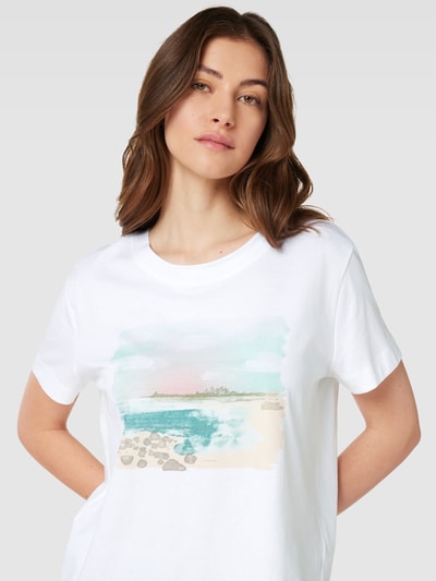 Esprit T-Shirt mit Label-Print Weiss 3