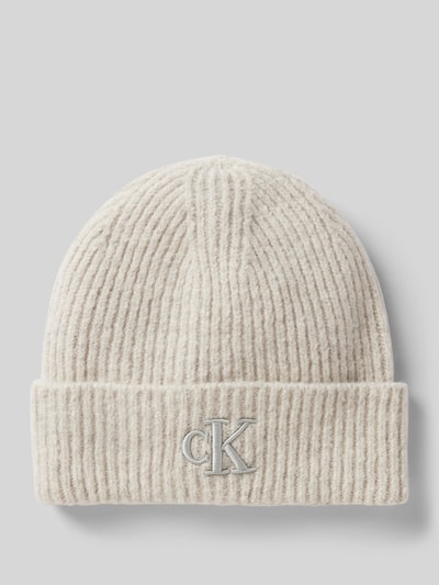 Calvin Klein Jeans Beanie met labelstitching, model 'THICK' Offwhite - 1